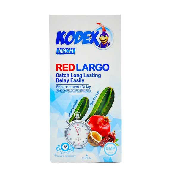 کاندوم تاخیری کدکس مدل رد لارگو 12 عددی