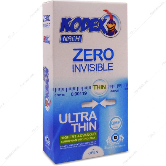 کاندوم نازک ناچ کدکس مدل Zero Invisible بسته ۱۲ عددی